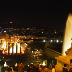 Nocny pokaz fontann Barcelona